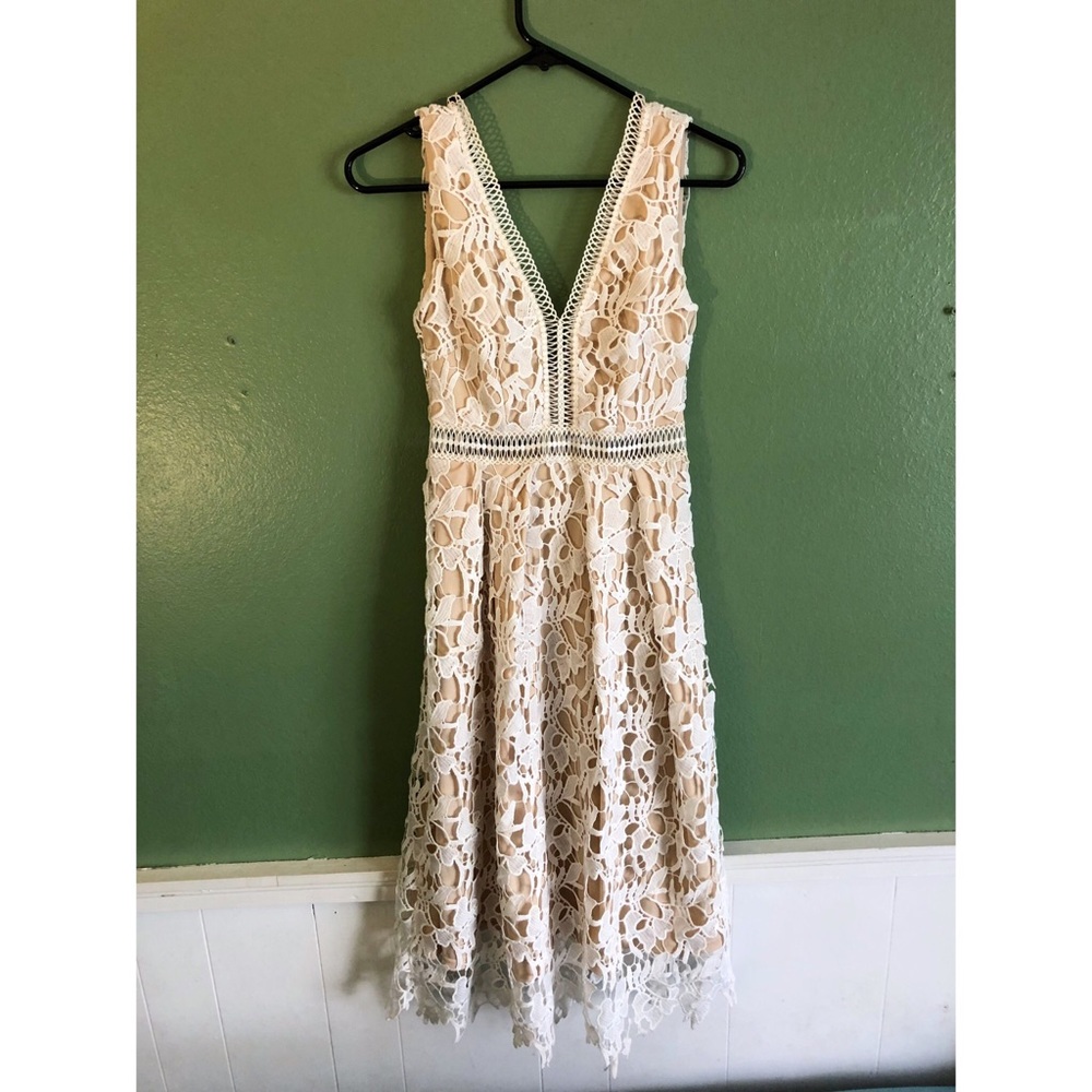 Cream/white Tea Length Dress